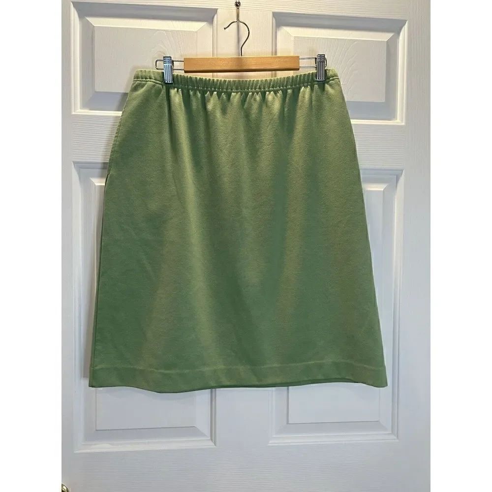Vintage Lester Square Sage Straight Skirt Pockets PLarge